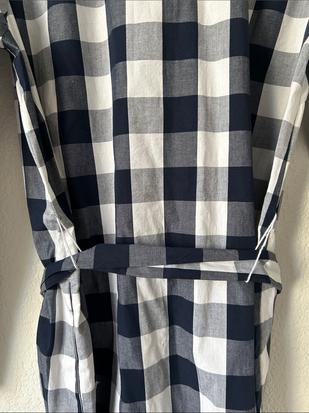 J. Crew Navy and White Buffalo Check Shirt Dress - Picture 7 of 8